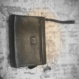 Black Leather Wristlet